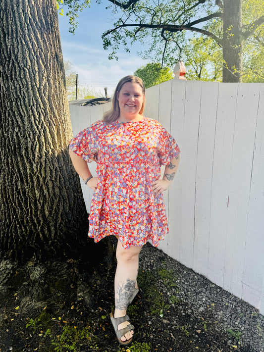 Red Floral dress